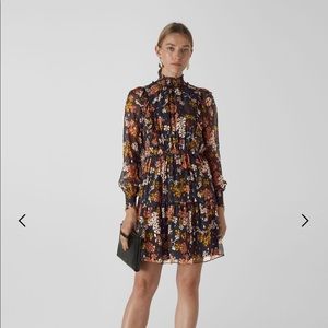 WHISTLES - CLOVER FLORAL SILK MIX DRESS